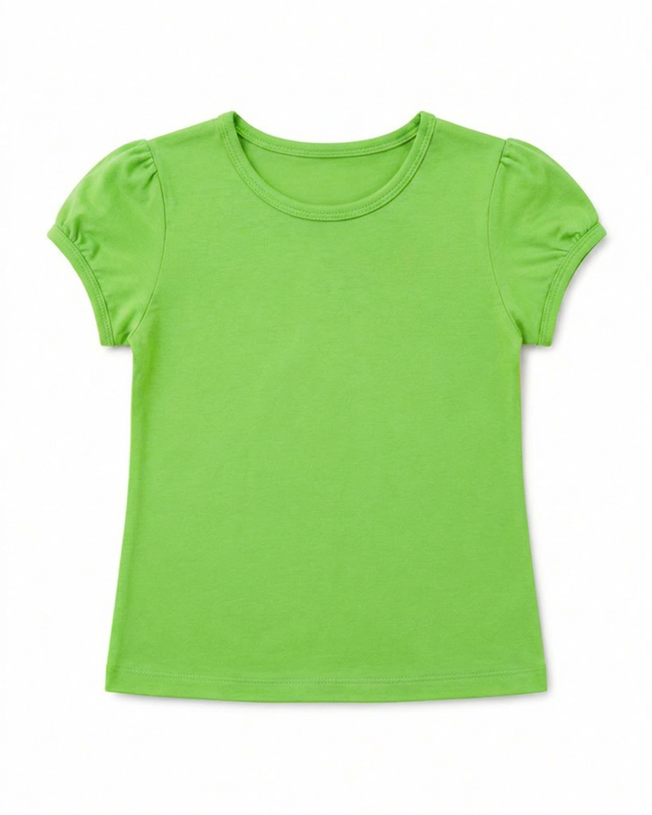 Toddler Girls Shoulder Ruching Short Sleeve Tee