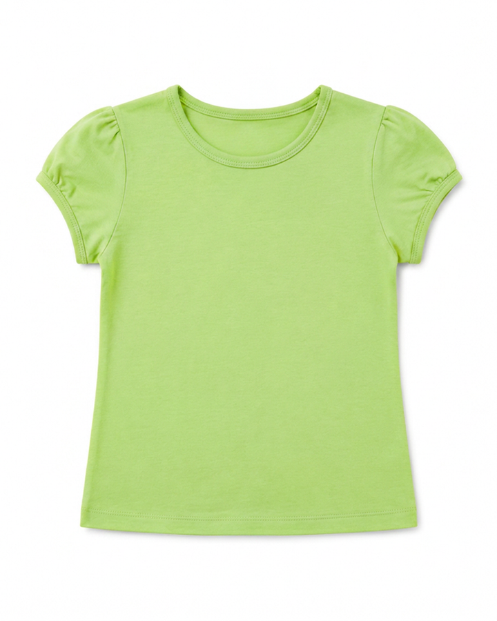 Toddler Girls Shoulder Ruching Short Sleeve Tee