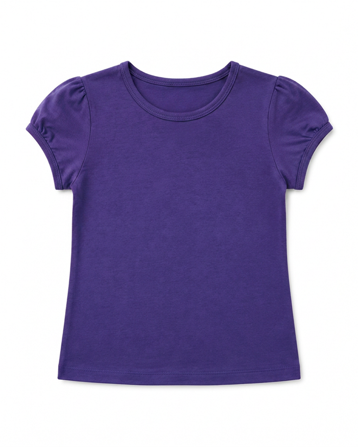 Toddler Girls Shoulder Ruching Short Sleeve Tee