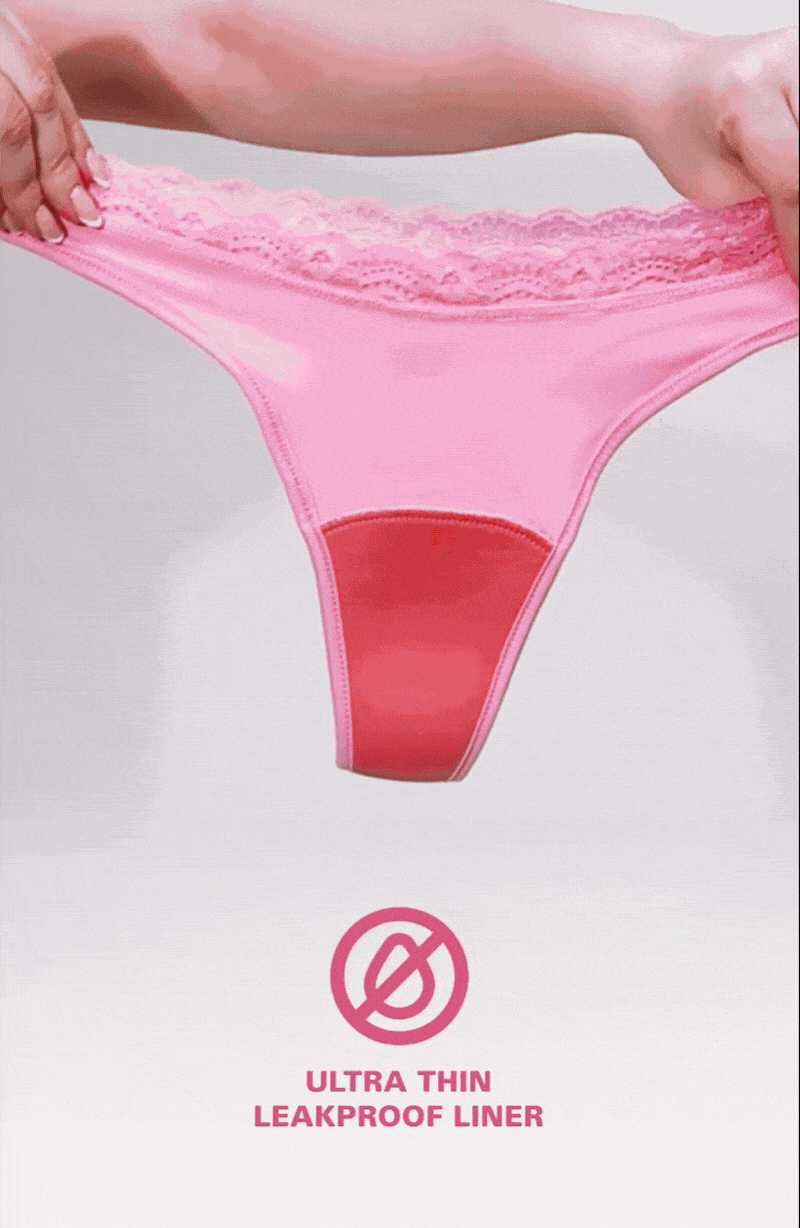 Leakproof Lace Dipped Thong Liner