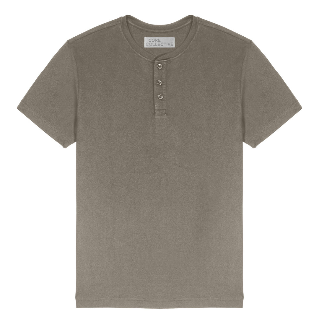 CORE COLLECTIVE TRANSIT POLY BLEND SS HENLEY TEE