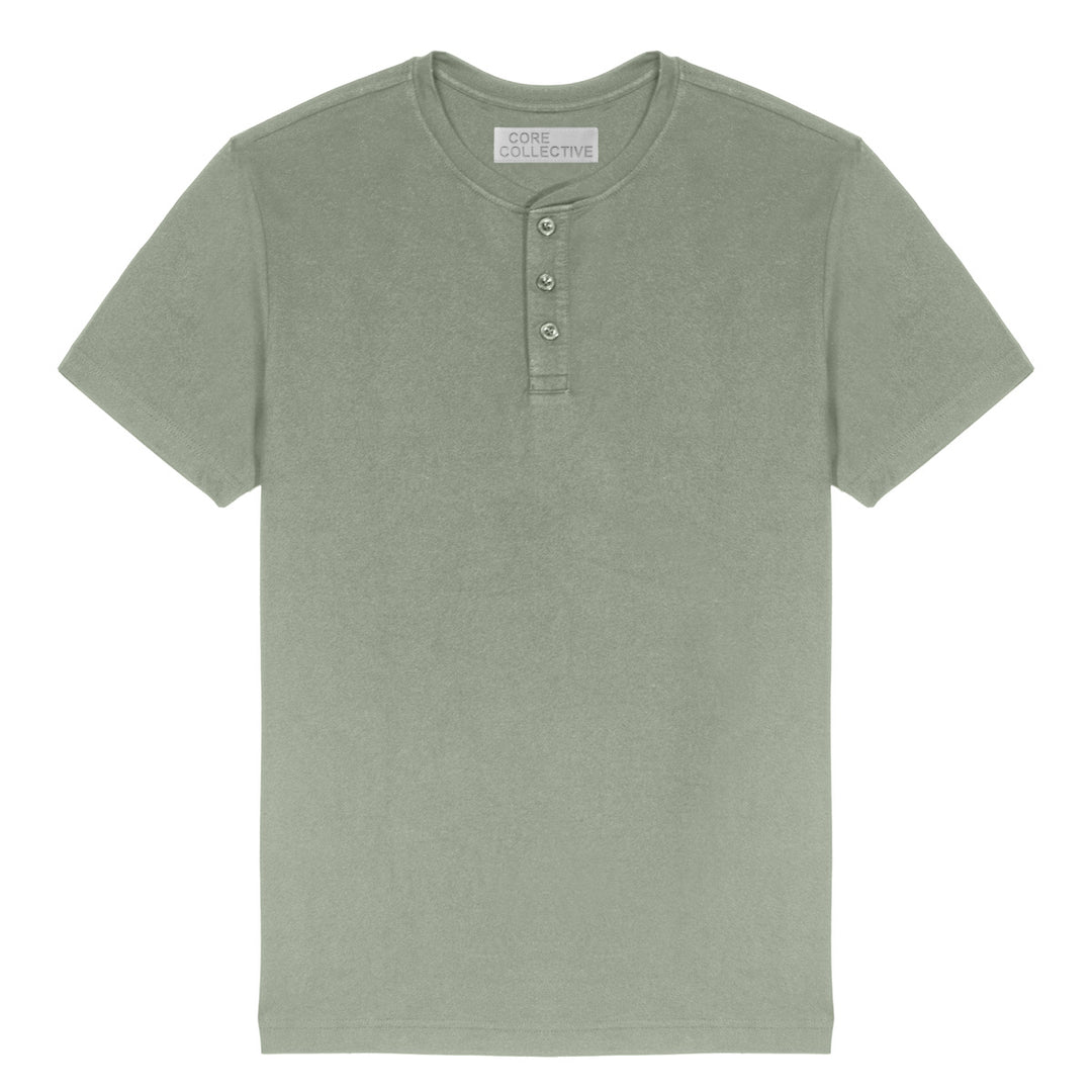 CORE COLLECTIVE TRANSIT POLY BLEND SS HENLEY TEE