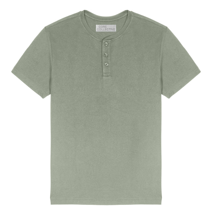 CORE COLLECTIVE TRANSIT POLY BLEND SS HENLEY TEE