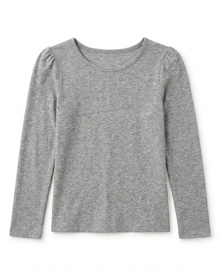 NONBRANDED TODDLER GIRLS LS SHOULDER RUCHING TEE