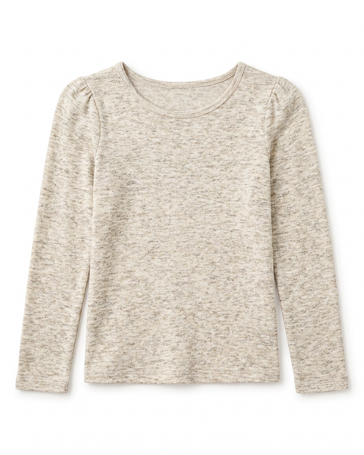 NONBRANDED TODDLER GIRLS LS SHOULDER RUCHING TEE