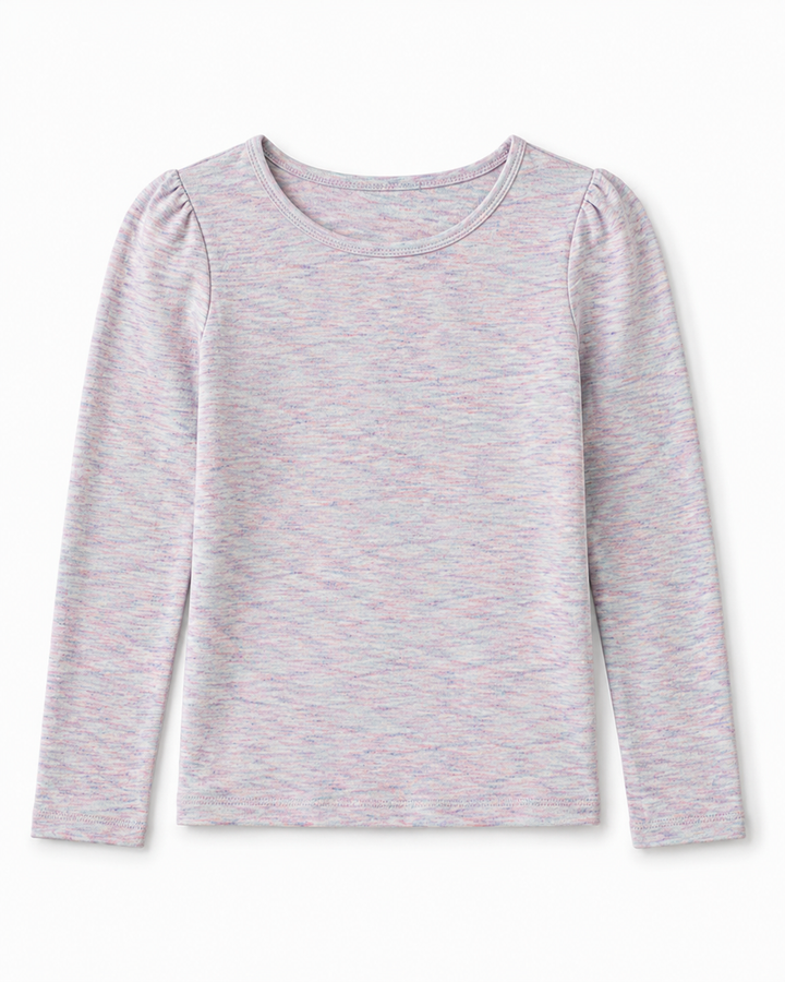 Toddler Girls Shoulder Ruching Long Sleeve Tee