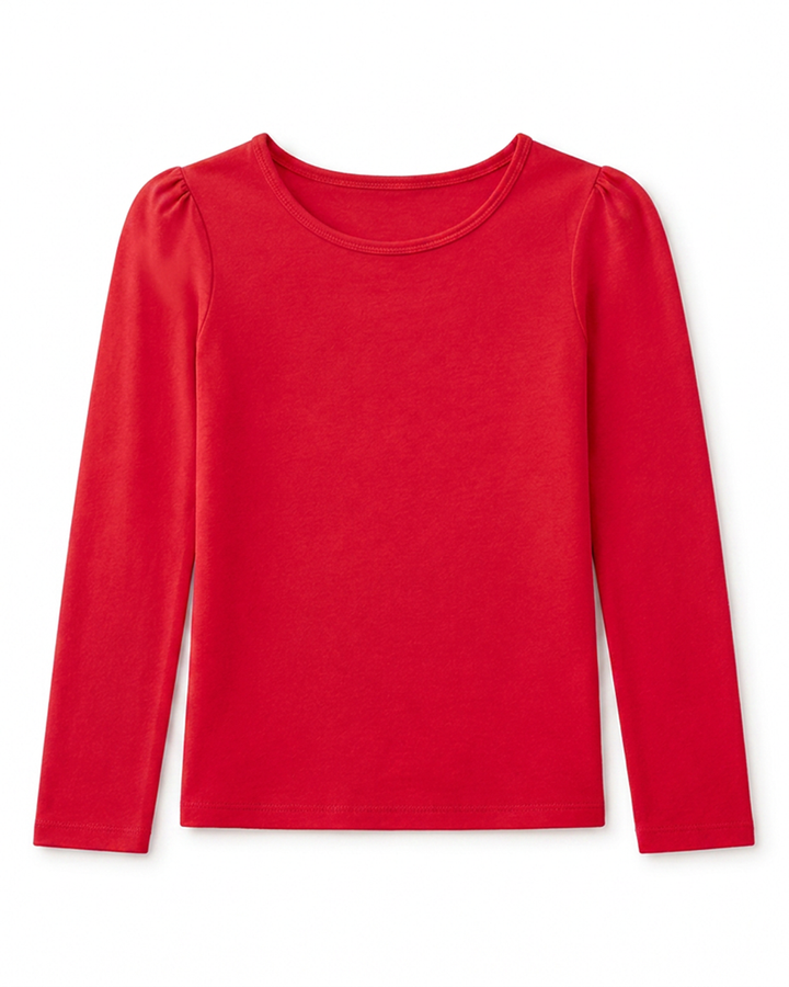NONBRANDED TODDLER GIRLS LS SHOULDER RUCHING TEE