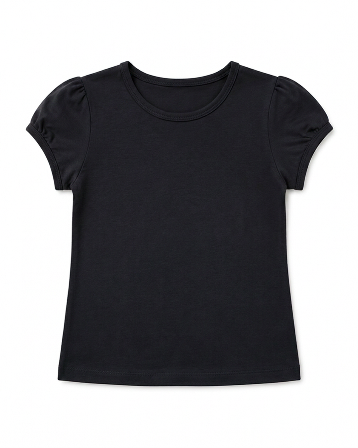 Toddler Girls Shoulder Ruching Short Sleeve Tee