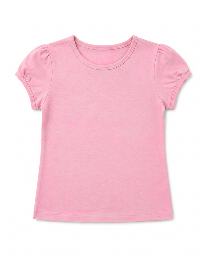 Toddler Girls Shoulder Ruching Short Sleeve Tee
