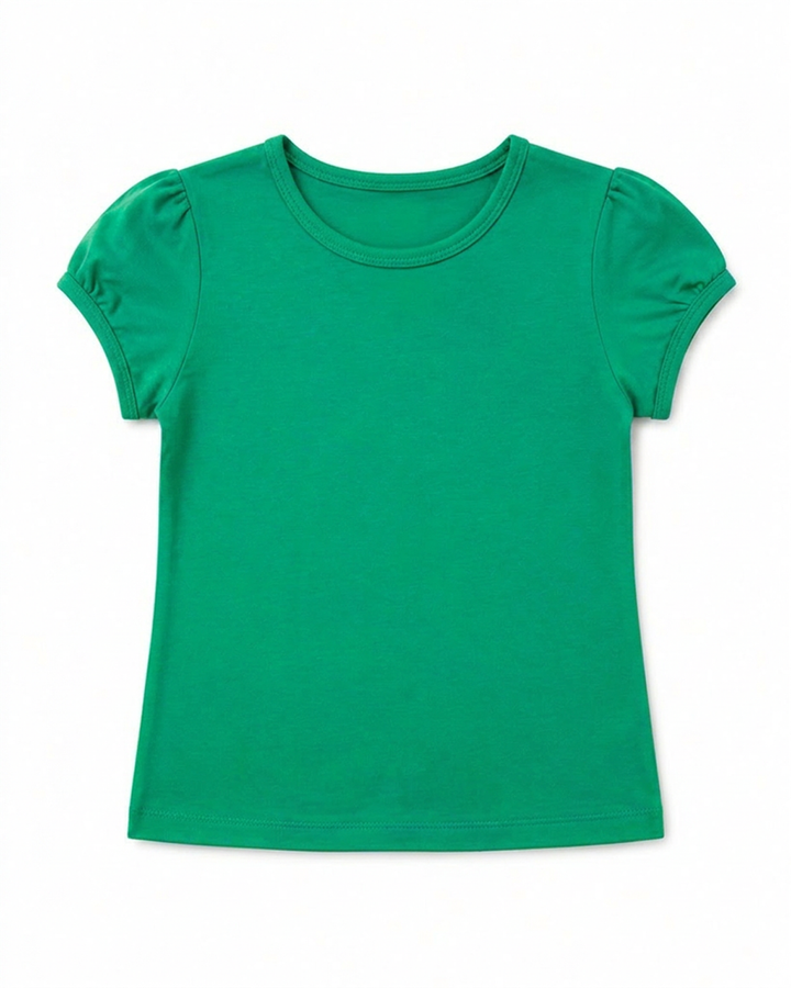 Toddler Girls Shoulder Ruching Short Sleeve Tee