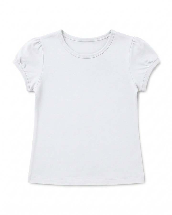Toddler Girls Shoulder Ruching Short Sleeve Tee