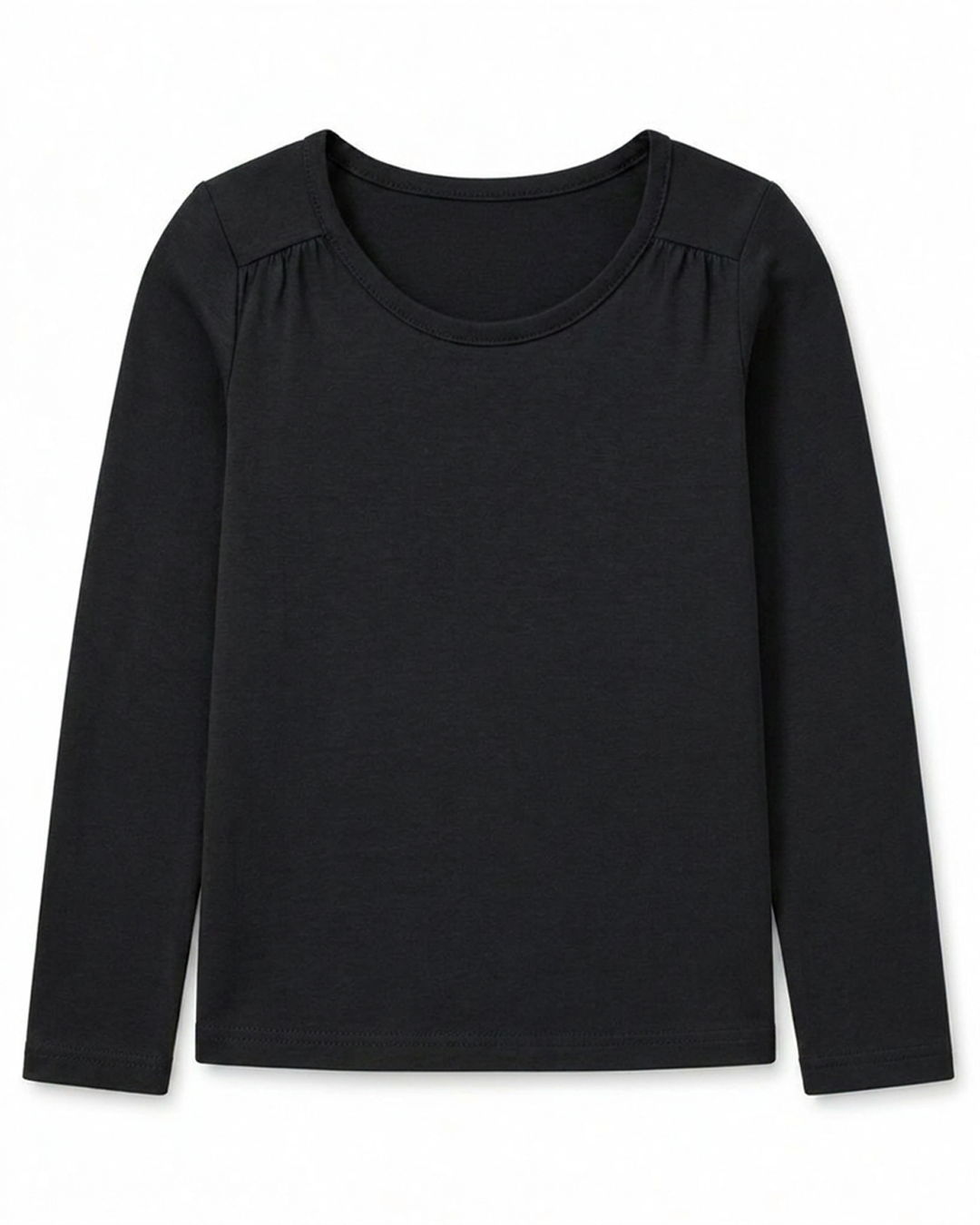 Toddler Girls Shoulder Ruching Long Sleeve Tee