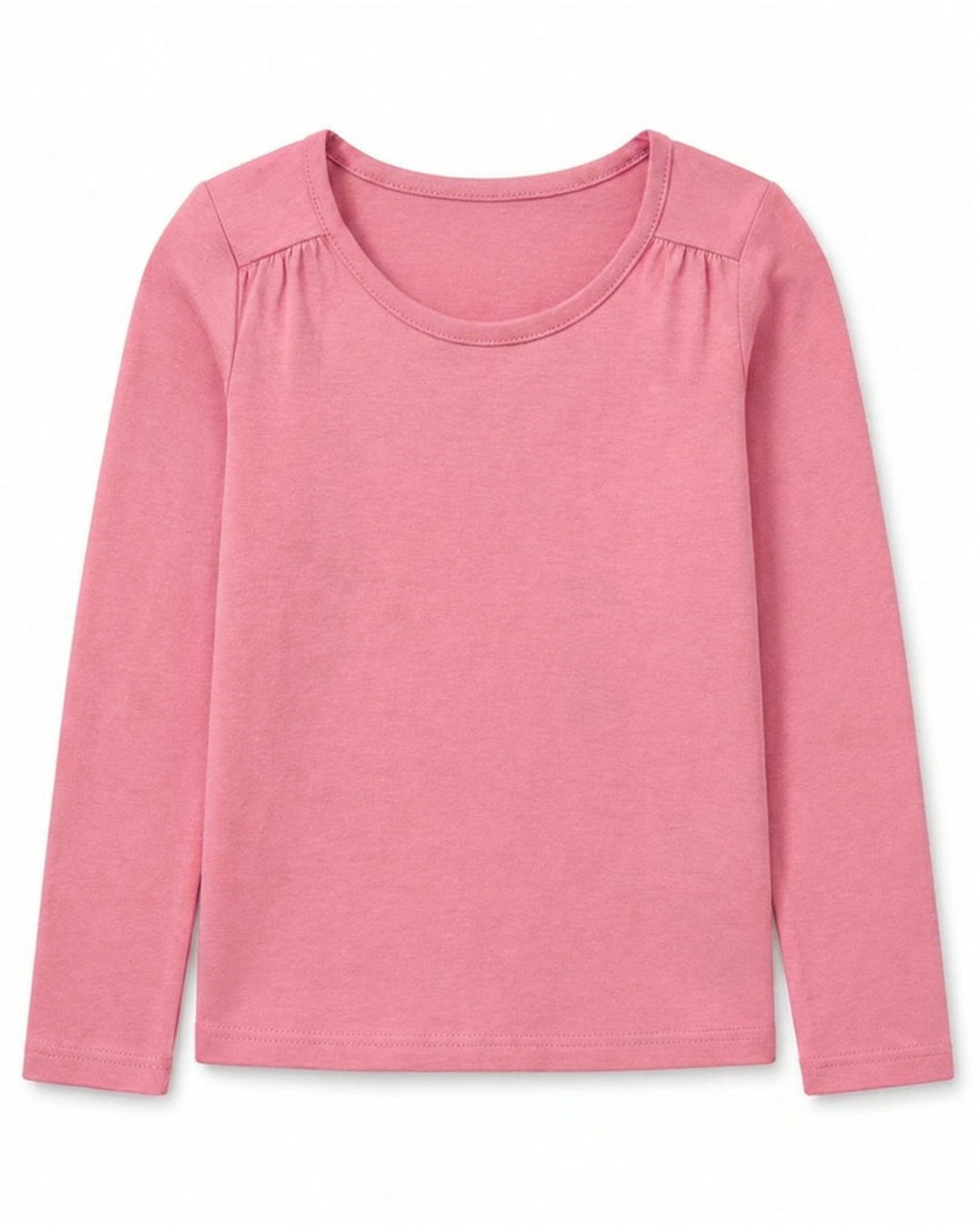 Toddler Girls Shoulder Ruching Long Sleeve Tee