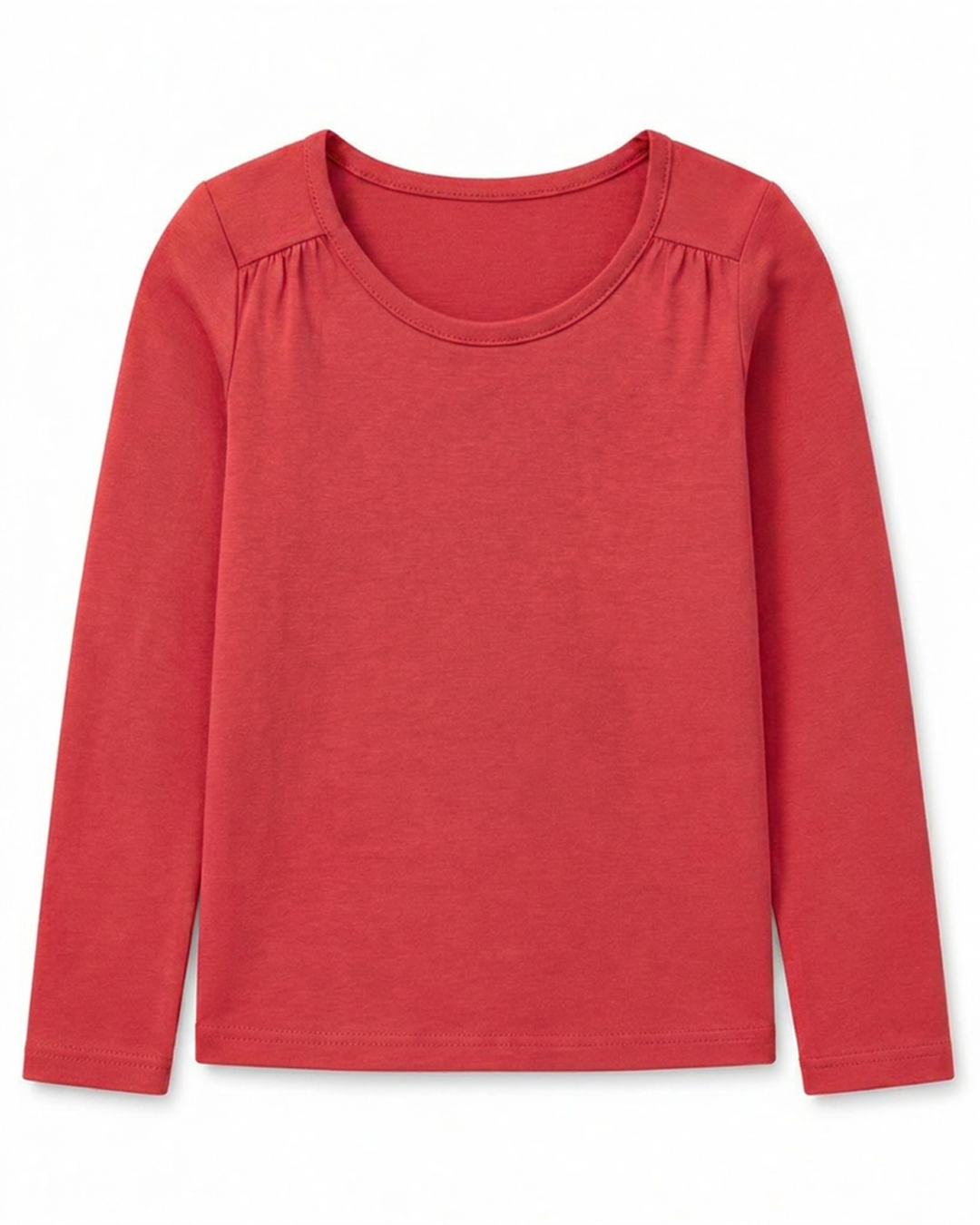 Toddler Girls Shoulder Ruching Long Sleeve Tee