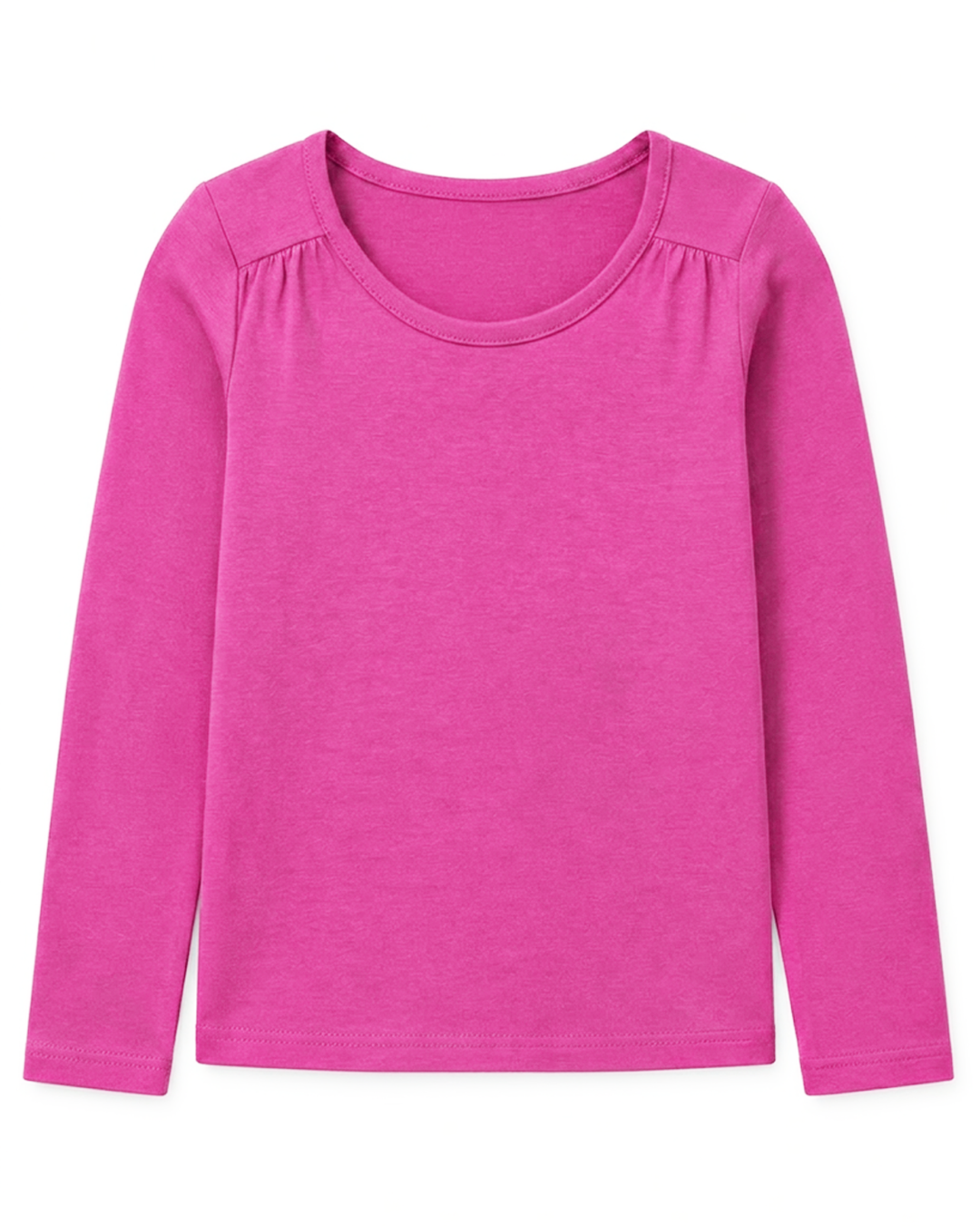 Toddler Girls Shoulder Ruching Long Sleeve Tee