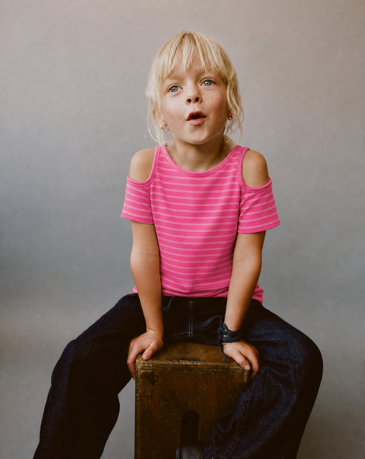 Toddler Girls Off-Shoulder Cut-Out Tee