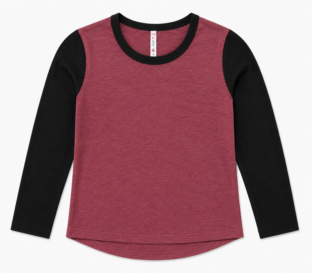 Toddler Girls Raglan Long Sleeve Tee