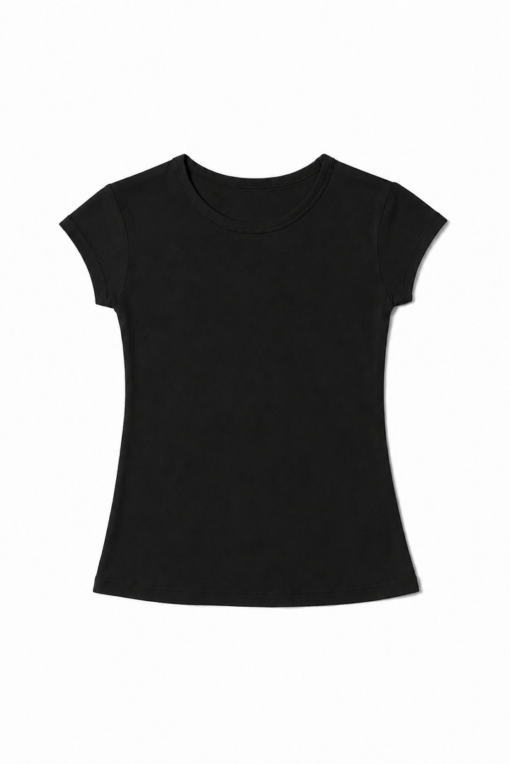 NONBRANDED YOUTH GIRLS SS  RIB CUFF TEE