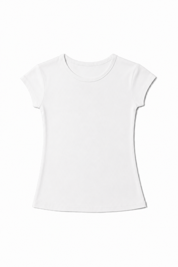 NONBRANDED YOUTH GIRLS SS  RIB CUFF TEE