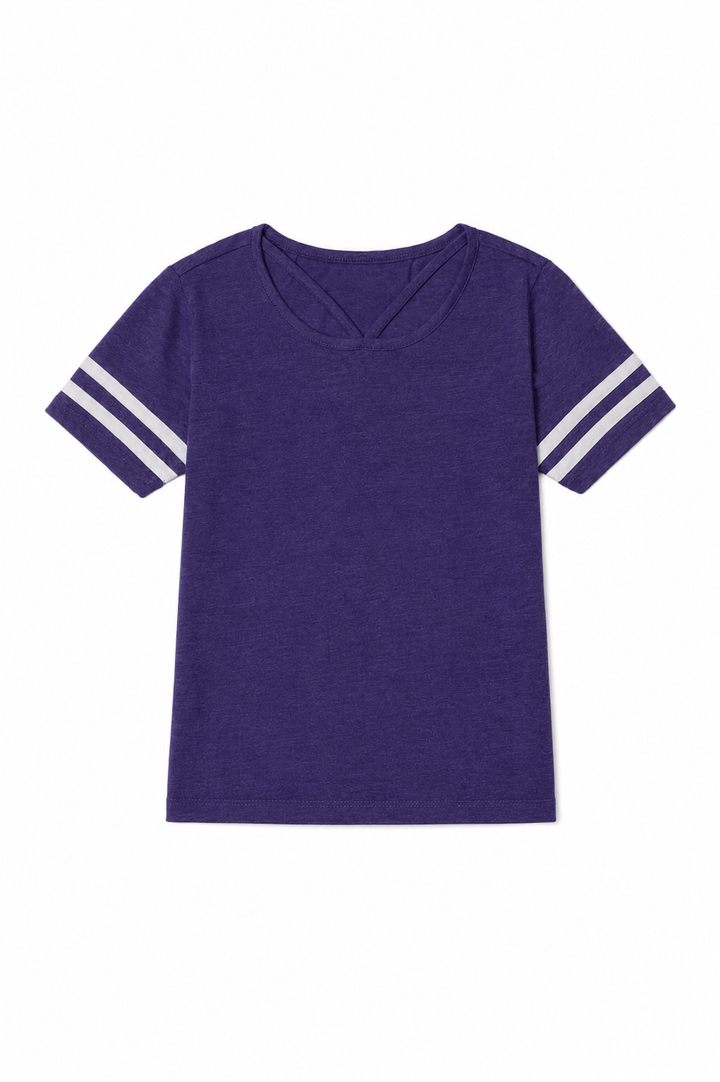 NONBRANDED YOUTH GIRLS FOOTBALL STYLE SS TEE