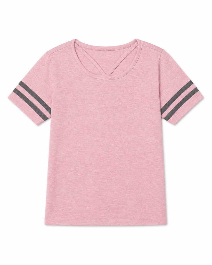 NONBRANDED YOUTH GIRLS FOOTBALL STYLE SS TEE