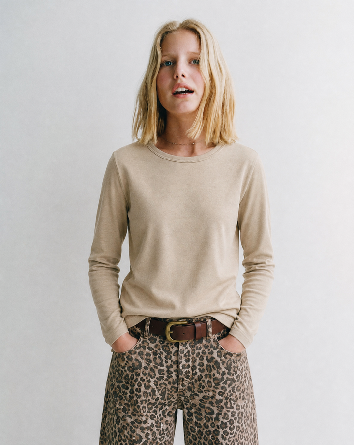 Youth Girls Long Sleeve Rib Tee