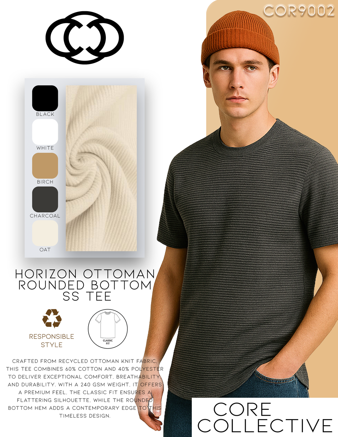 CORE COLLECTIVE HORIZON OTTOMAN ROUNDED BOTTOM SS TEE