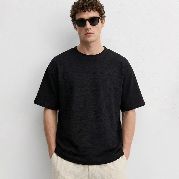 CORE COLLECTIVE CLARITY FLATBACK CRINKLE KNIT SS TEE