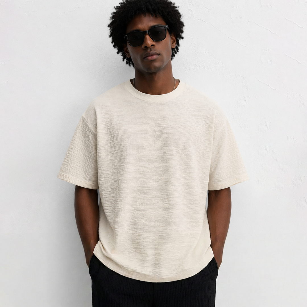 CORE COLLECTIVE CLARITY FLATBACK CRINKLE KNIT SS TEE