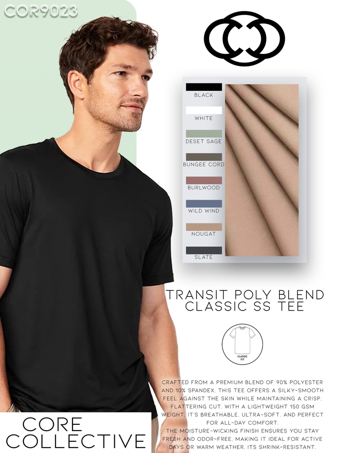 CORE COLLECTIVE 6 PACK OF TRANSIT POLY BLEND SS TEES