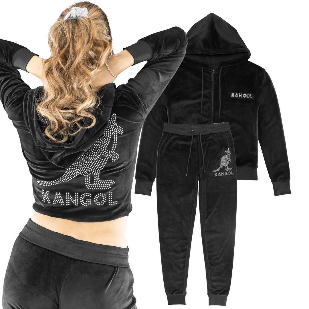 Kangol Women's Velour Crystal Zip Hoodie