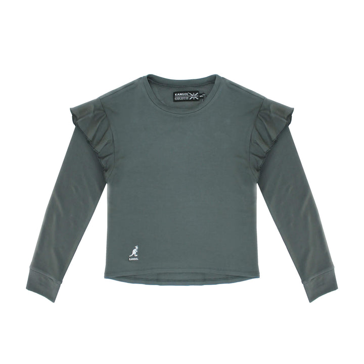 Kangol French Terry Ruffled Top - Fashion Hub Club