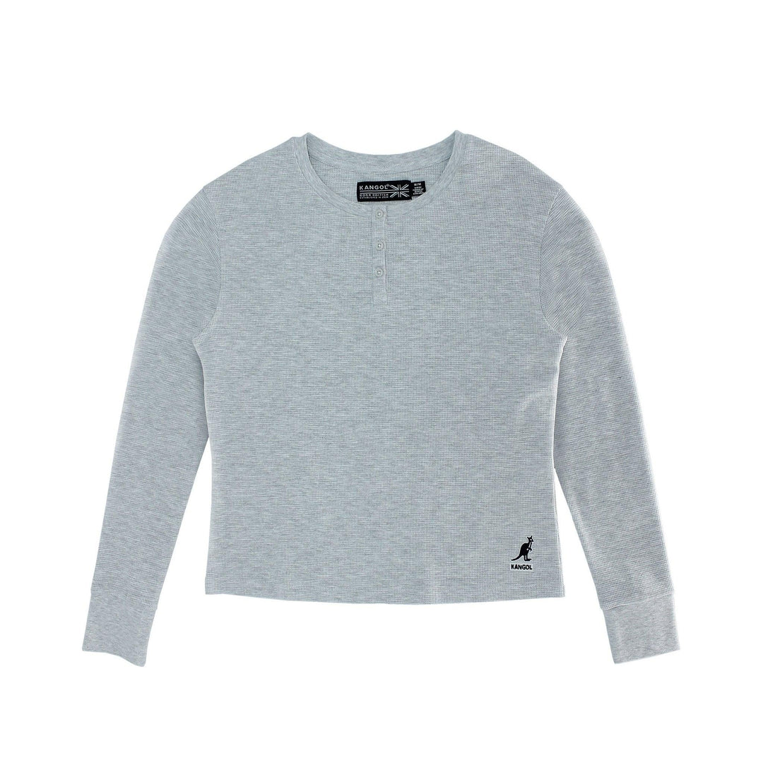 Kangol Women's Waffle Henley Long Sleve Shirt - Fashion Hub Club