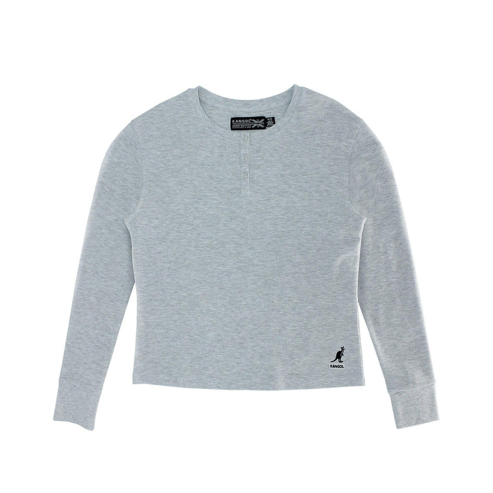 Kangol Women's Waffle Henley Long Sleve Shirt - Fashion Hub Club